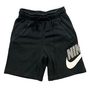 Nike Kids Black Standard Fit Fleece Gym Shorts Logo Size M‎ J7
